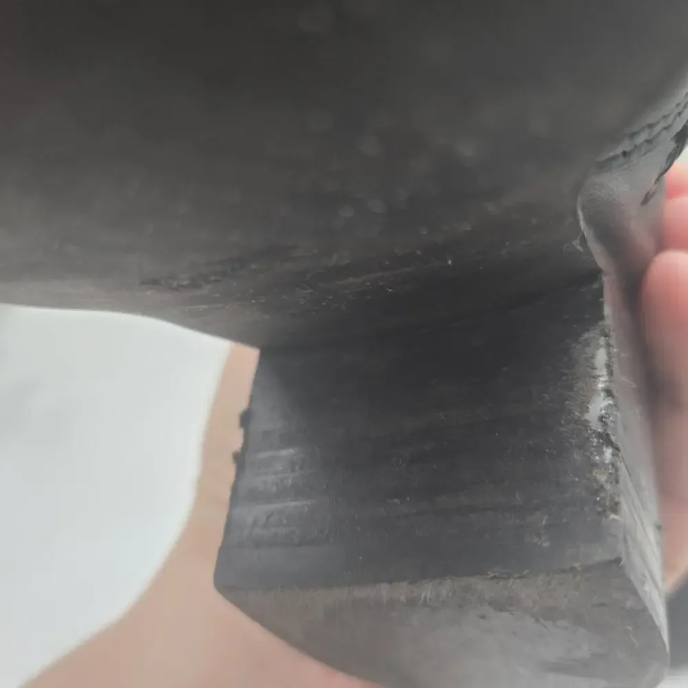 Coach Pia Studded Western Booties Sz 8 Black Leather Harness Booties Biker Rock - Picture 7 of 9